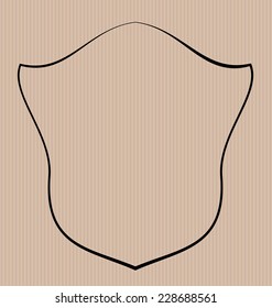 Heraldic shield border shape label hand draw - vector