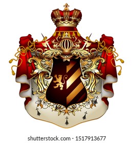 Heraldic Shield Crown Royal Mantle Richly Stock Vector (Royalty Free ...