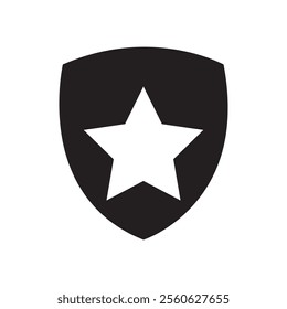 Heraldic shield icon. Black knight award contours and linear signs. Protect shield security icon. Shield icon isolated.