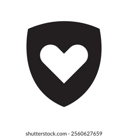 Heraldic shield icon. Black knight award contours and linear signs. Protect shield security icon. Shield icon isolated.