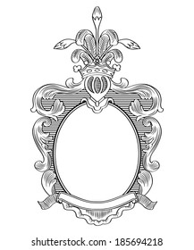 Heraldic shield and a knight's helmet. Vector Illustration.