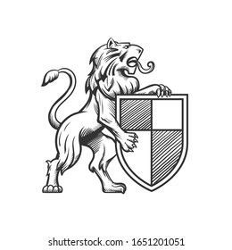 escudo heráldico y león 