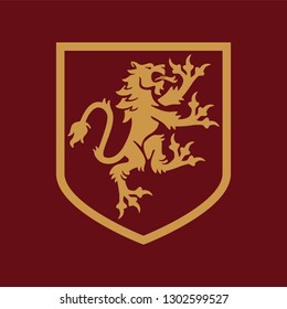 Heraldic Shield Lion Logo
