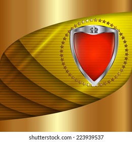 The heraldic shield on metallic abstract background