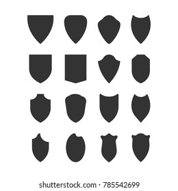Heraldic shields set. Coat of arms icons collection
