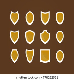 Heraldic shields signs set for design. Coat of arms icons