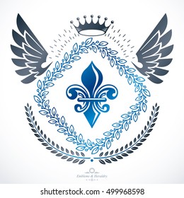 Heraldic sign, element, heraldry emblem, insignia, sign, vector.