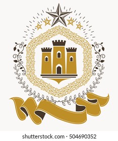 Heraldic sign, element, heraldry emblem, insignia, sign, vector.