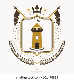 Heraldic sign, element, heraldry emblem, insignia, sign, vector.