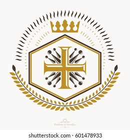 Heraldic sign, element, heraldry emblem, insignia, sign, vector.