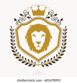 Heraldic sign, element, heraldry emblem, insignia, sign, vector.