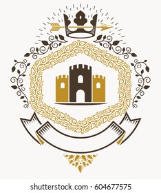 Heraldic sign, element, heraldry emblem, insignia, sign, vector.