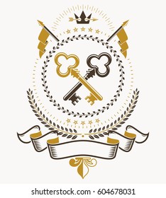 Heraldic sign, element, heraldry emblem, insignia, sign, vector.