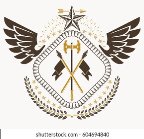 Heraldic sign, element, heraldry emblem, insignia, sign, vector.
