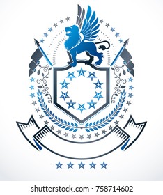 Heraldic sign, element, heraldry emblem, insignia, sign, vector.