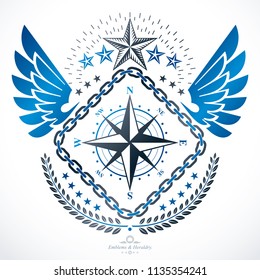 Heraldic signs vector vintage elements.