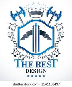 Heraldic signs vector vintage elements.