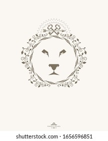 Heraldic signs vector vintage elements.