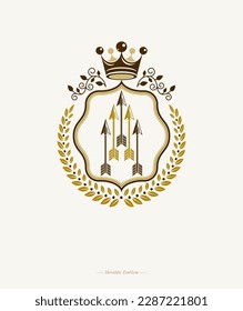 Heraldic signs vector vintage elements.