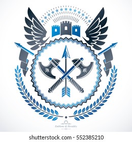 Heraldic signs vector vintage elements.