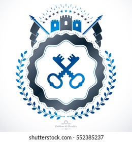 Heraldic signs vector vintage elements.