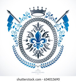 Heraldic signs vector vintage elements.