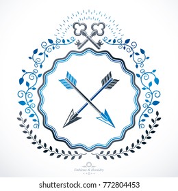 Heraldic signs vector vintage elements.
