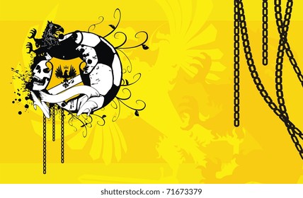 heraldic soccer background in vector format very easy to edit