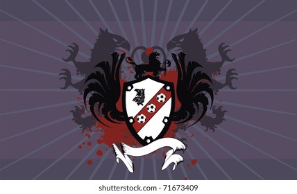 heraldic soccer background in vector format very easy to edit