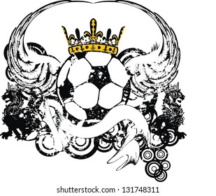 heraldic soccer coat of arms crest in vector format very easy to edit