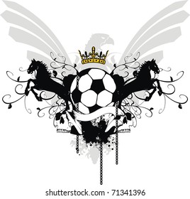 heraldic soccer coat of arms in vector format very easy to edit