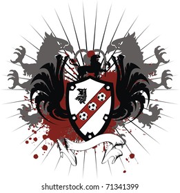 heraldic soccer coat of arms in vector format very easy to edit