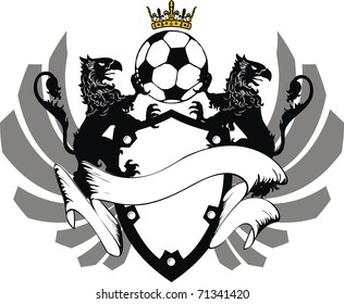 heraldic soccer coat of arms in vector format very easy to edit