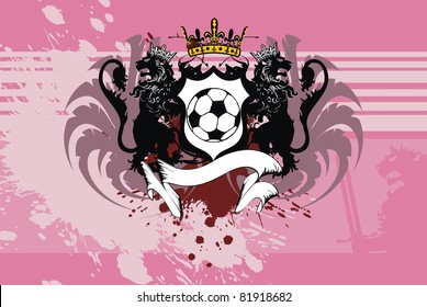heraldic soccer lion background in vector format