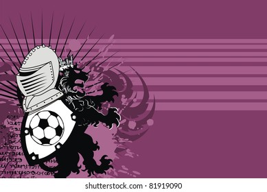 heraldic soccer lion background in vector format
