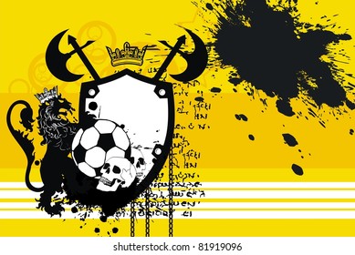 heraldic soccer lion background in vector format