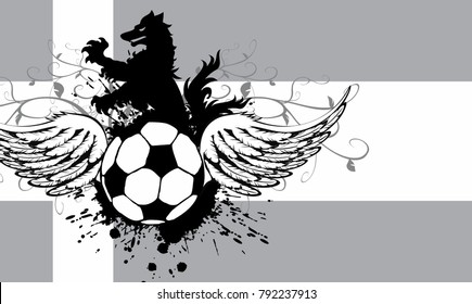 heraldic soccer wolf crest coat of arms background in vector format very easy to edit 