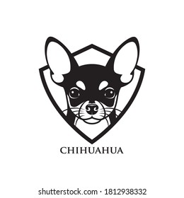 Heraldic symbol of Chihuahua face isolated vector illustration