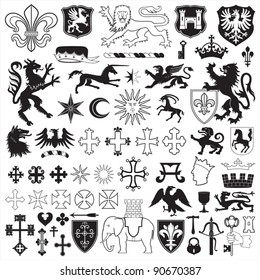 Heraldic Symbols And Crosses