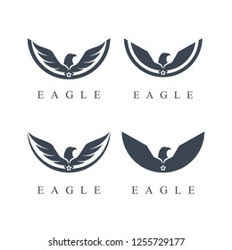 Heraldic Symbols Eagle Silhouettes Vector Eagle Stock Vector (Royalty ...