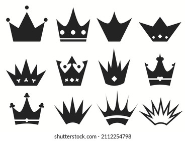 Heraldic symbols, royal crowns icon set, crown for coat of arms and blazons, vector