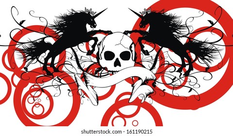 heraldic unicorn coat of arms wallpaper in vector format very easy to edit
