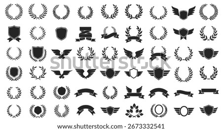 Heraldic Vector Collection – Laurel Wreaths, Shields, Ribbons and Vintage Banners for Logos, Awards and Emblems