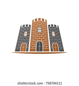 Heraldic vector design element. Retro style label, heraldry illustration. Antique Bastion logotype on isolated white background.