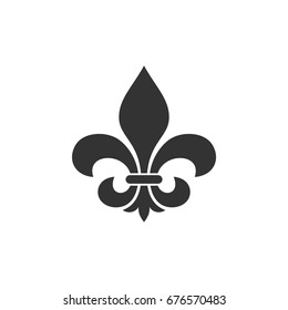 Heraldic Vintage Crest Flower Fleur De Lis Logo Template