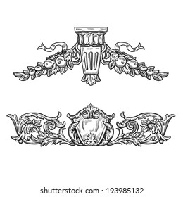 Heraldic vintage decorative element.