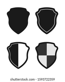 Heraldic vintage shield icon set. Flat style isolated on white background.