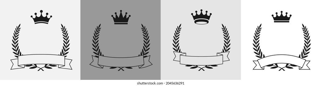 Heraldic weath icon with ribbon. Vector