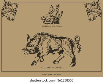 Heraldic wild boar