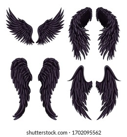 Heraldic wings set for tattoo or mascot design.